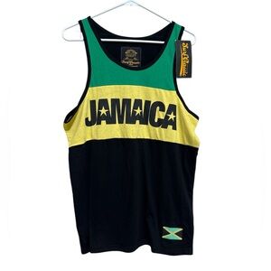 Surf Classic Men's Jamaica Tank Top - Green, Yellow, Black Size Medium